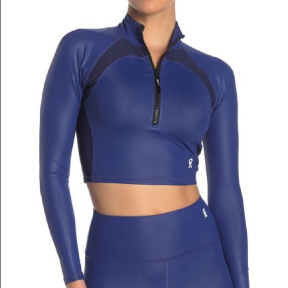 NWT Good American The Power Crop Top 1/4 Zip - Picture 2 of 6